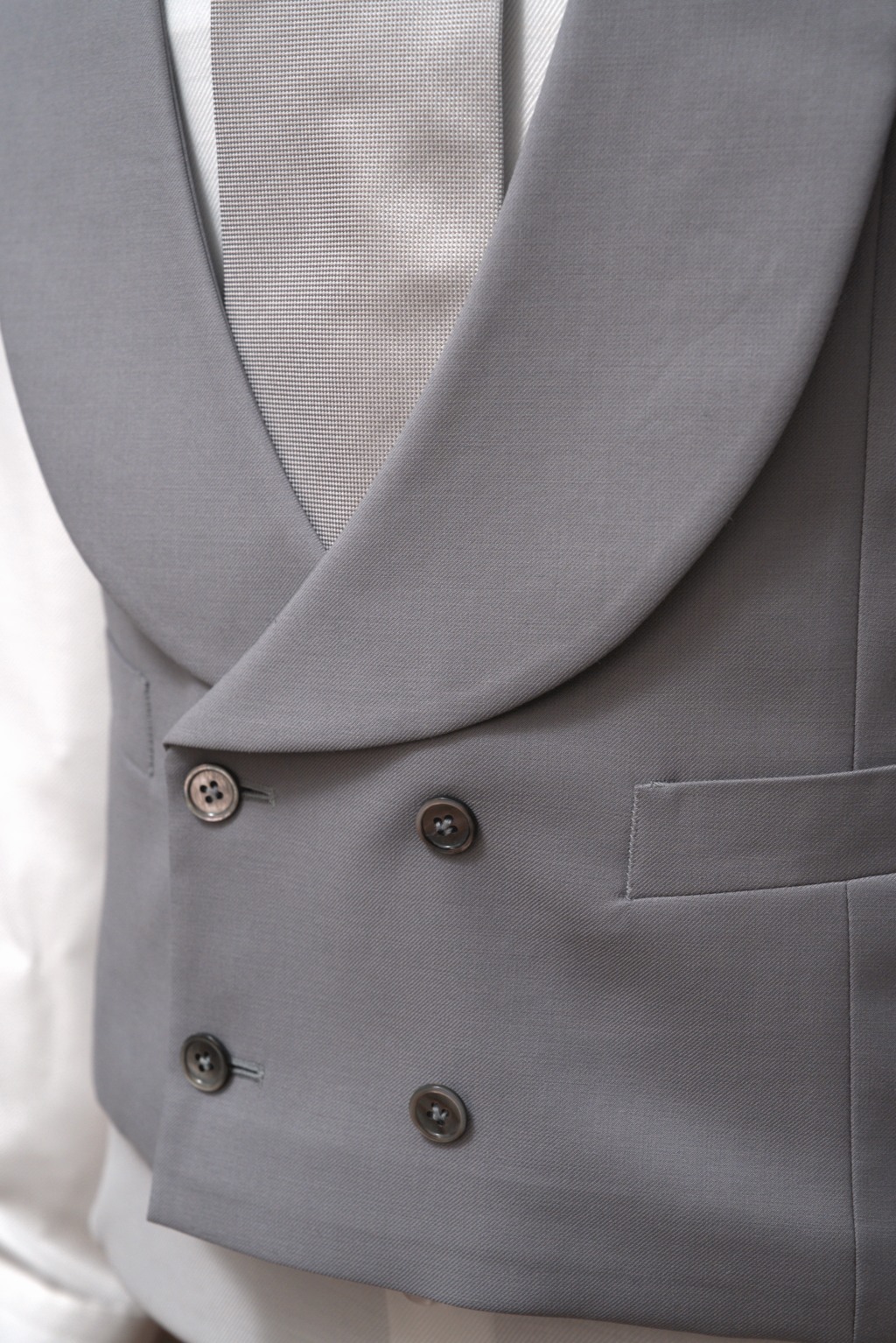 Double-breasted Pearl Gray Waistcoat