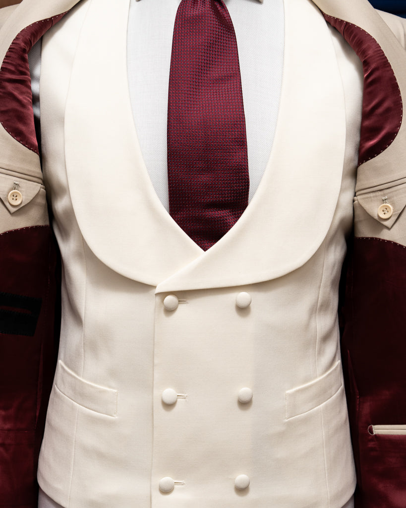 Cream Double-Breasted Shawl Waistcoat