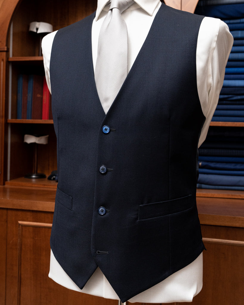 Midnight Blue Single-Breasted Vest