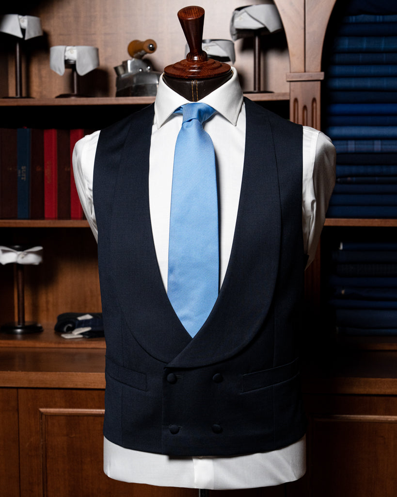 Double-Breasted Gray Shawl Waistcoat