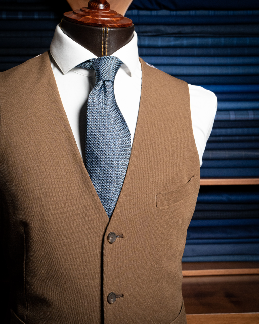 Hazelnut single-breasted waistcoat