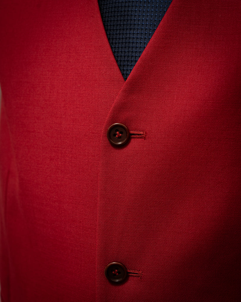 Red Single Breasted Waistcoat