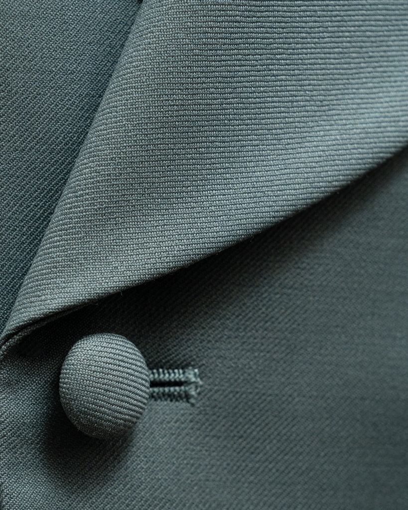 Green Double-Breasted Shawl Vest Four Buttons