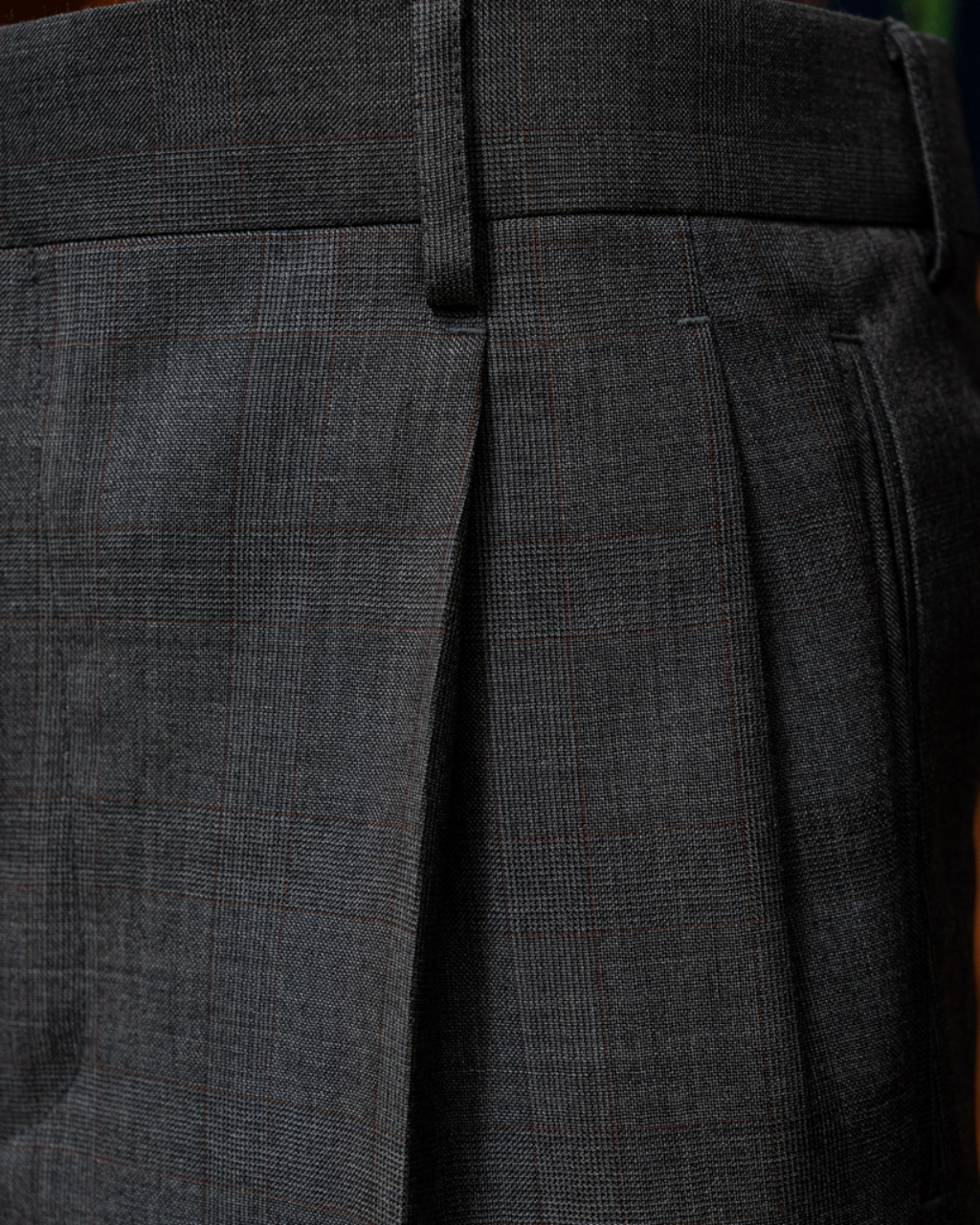 Tiziano Ash Gray Pants with Red Checks