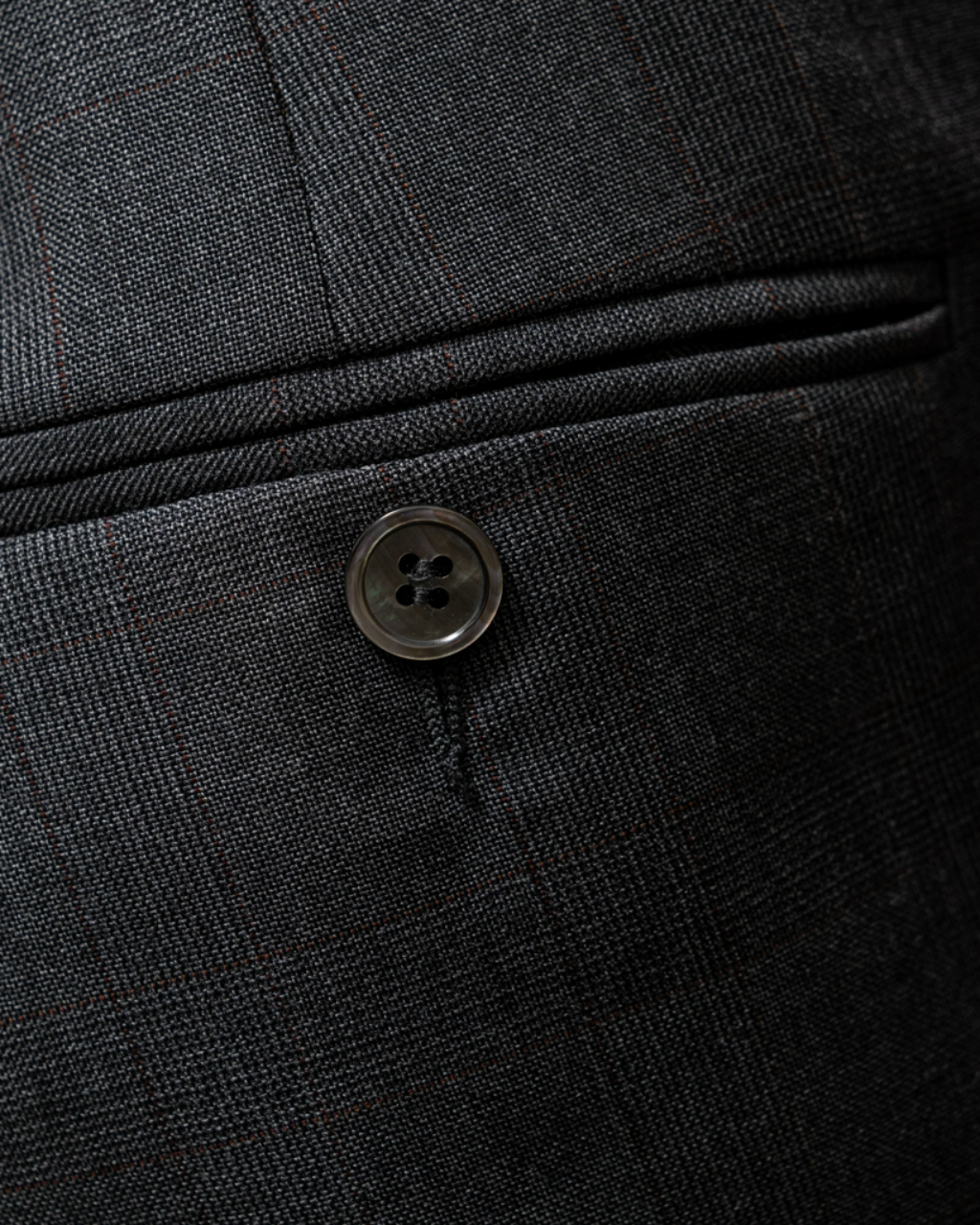 Tiziano Ash Gray Pants with Red Checks
