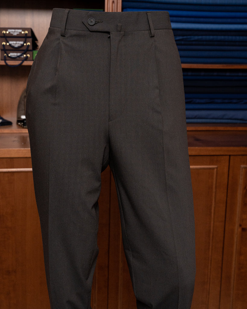 Pantalone Tiziano Marrone Scuro Spinato
