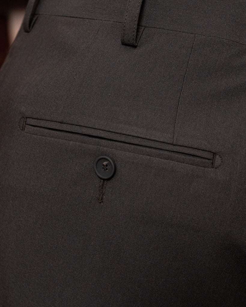 Pantalone Tiziano Marrone Scuro Spinato