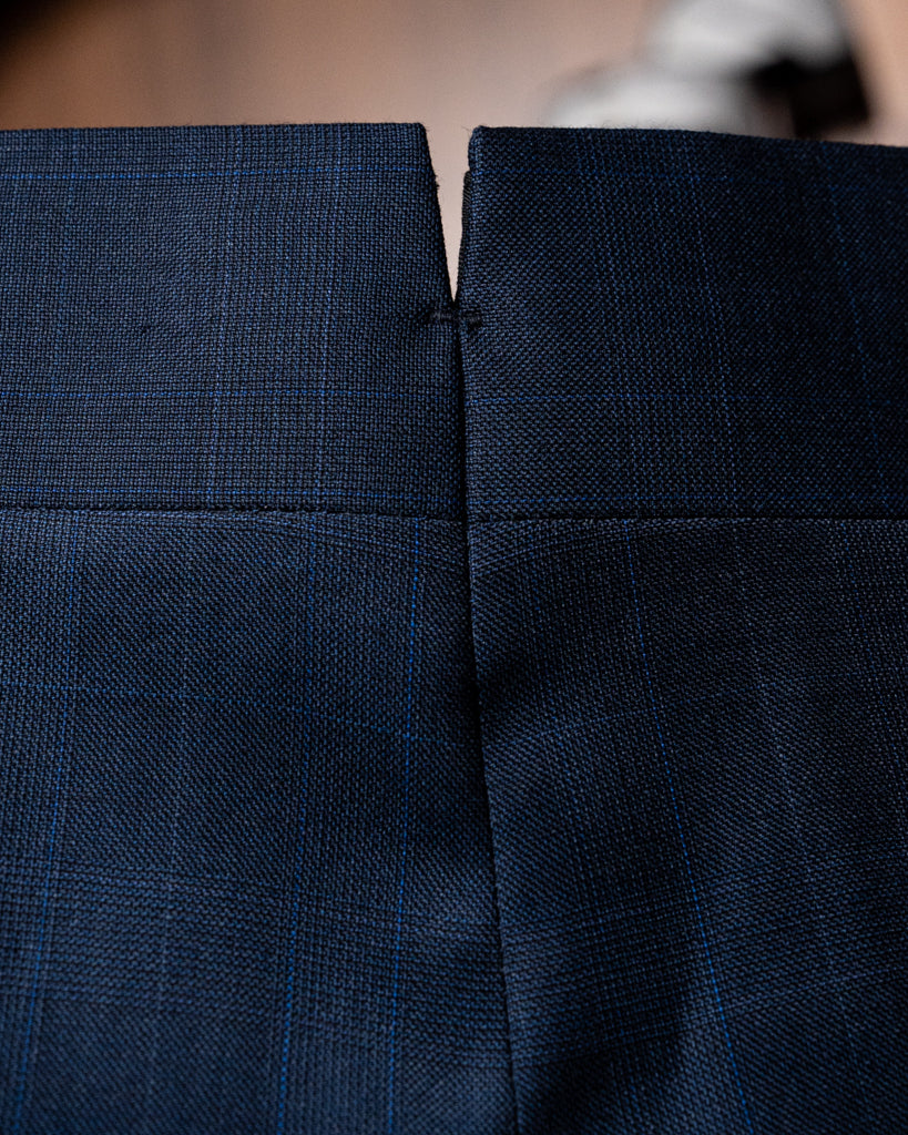 Pantalone Borromini Blu Notte Trama Quadri