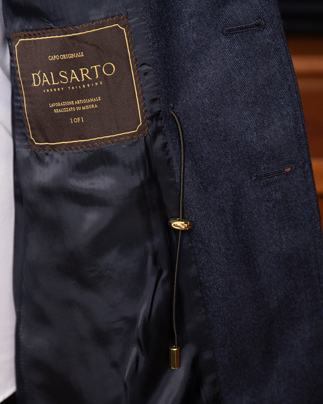 Sahariana Blu Scuro Spinato