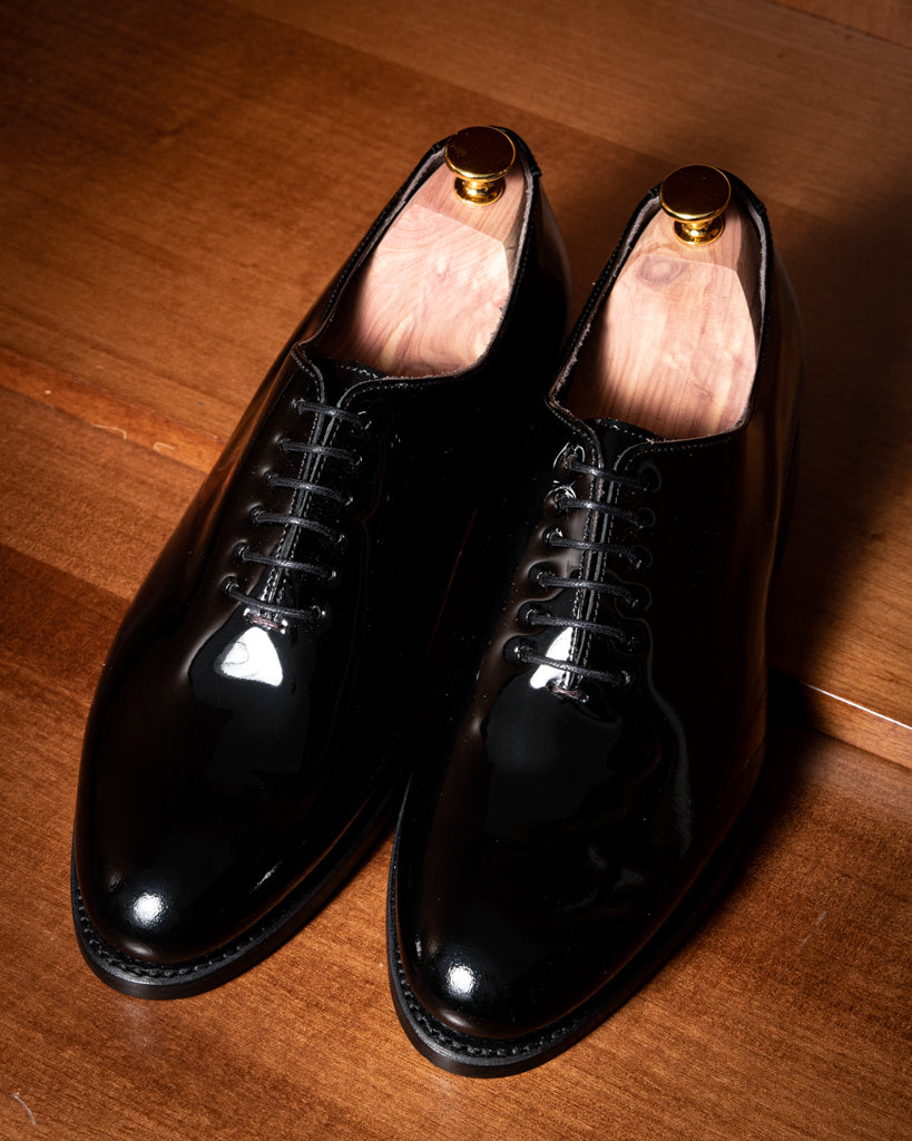 Zurich Whole Cut Shiny Black Shoe