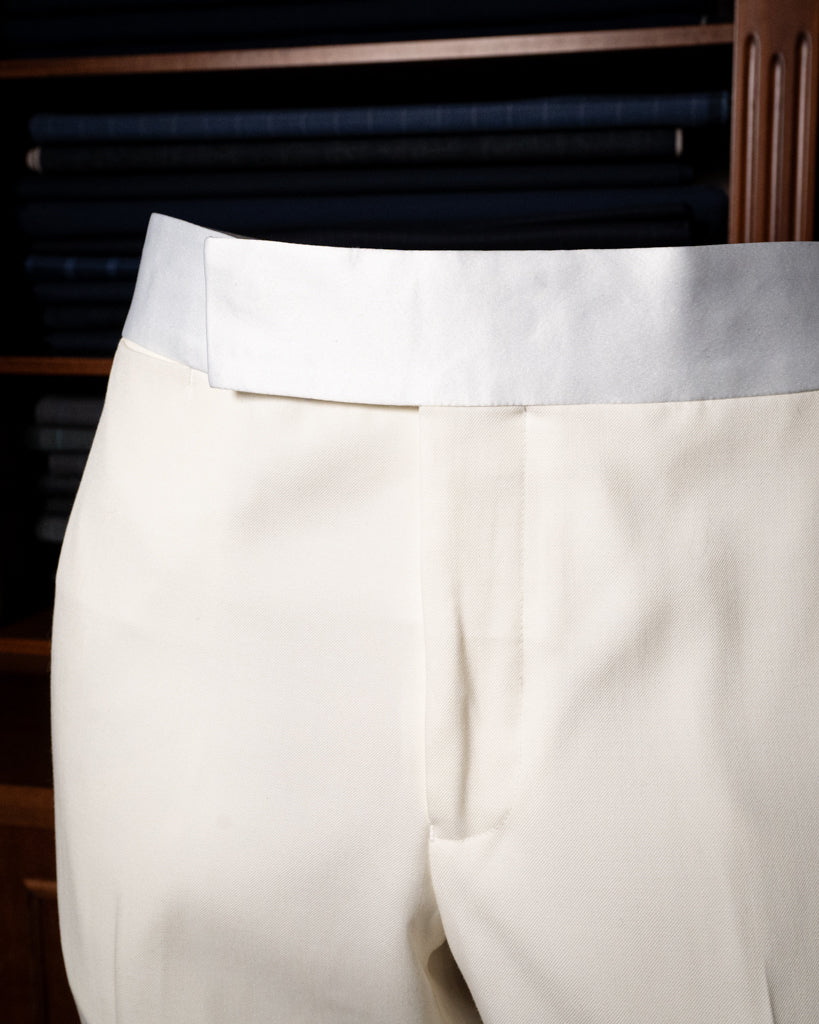 Michelangelo White Tuxedo with Satin