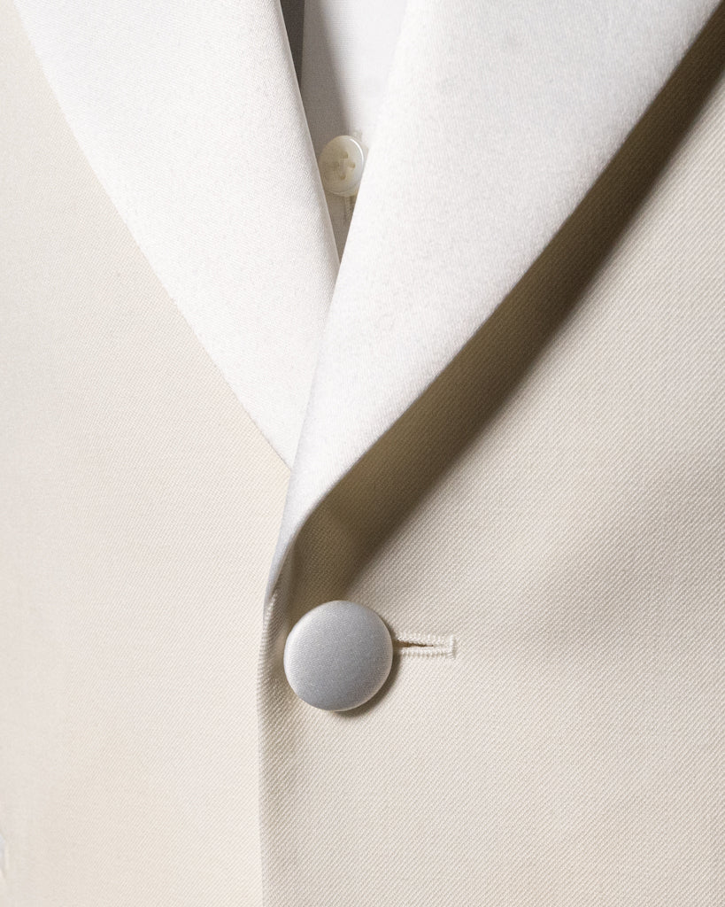 Michelangelo White Tuxedo with Satin