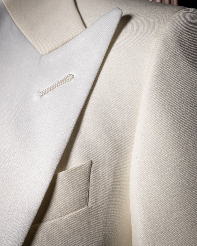 Michelangelo White Tuxedo with Satin