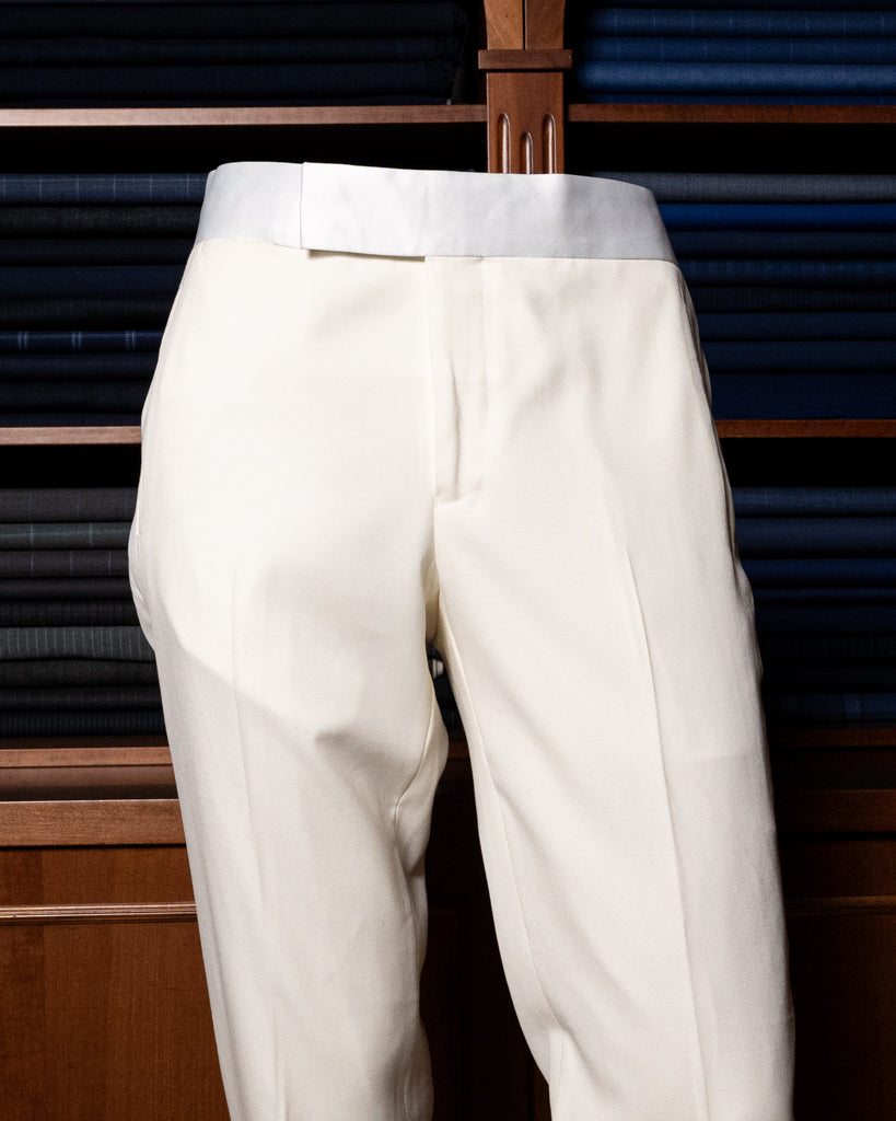 Michelangelo White Tuxedo with Satin