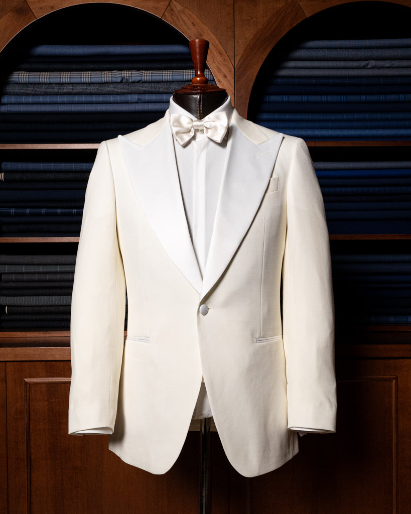 Michelangelo White Tuxedo with Satin