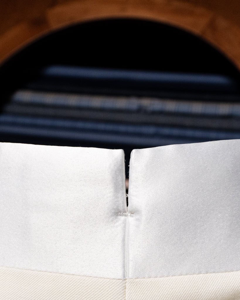 Michelangelo White Tuxedo with Satin