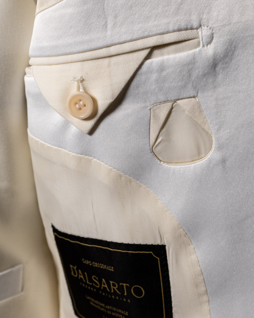 Michelangelo White Tuxedo with Satin