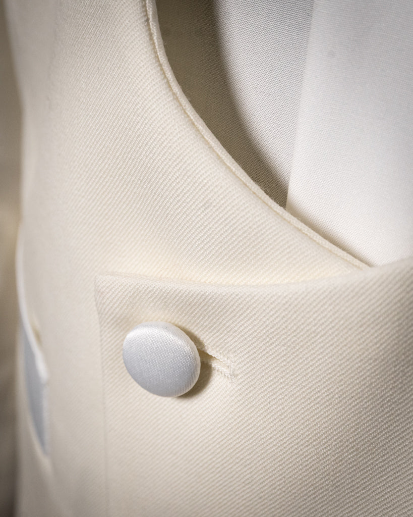 Michelangelo White Tuxedo with Satin