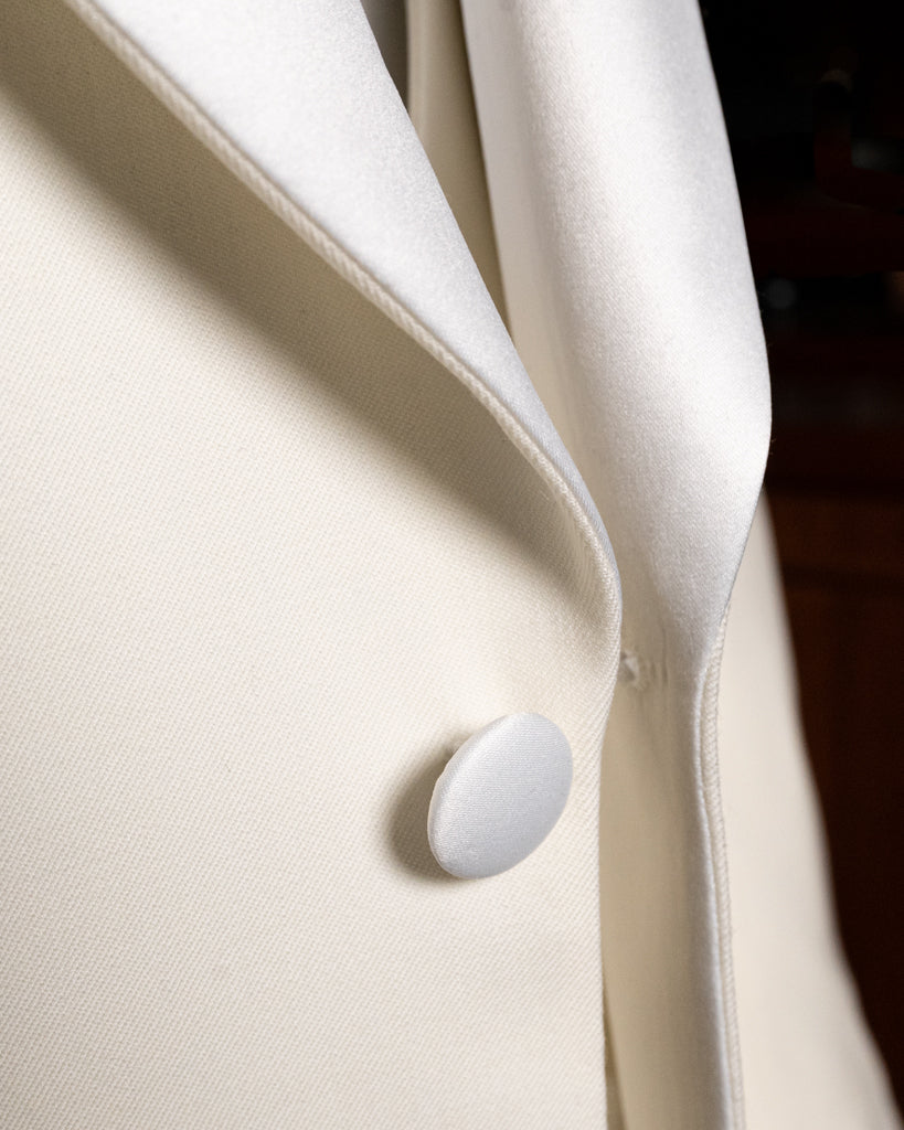 Michelangelo White Tuxedo with Satin