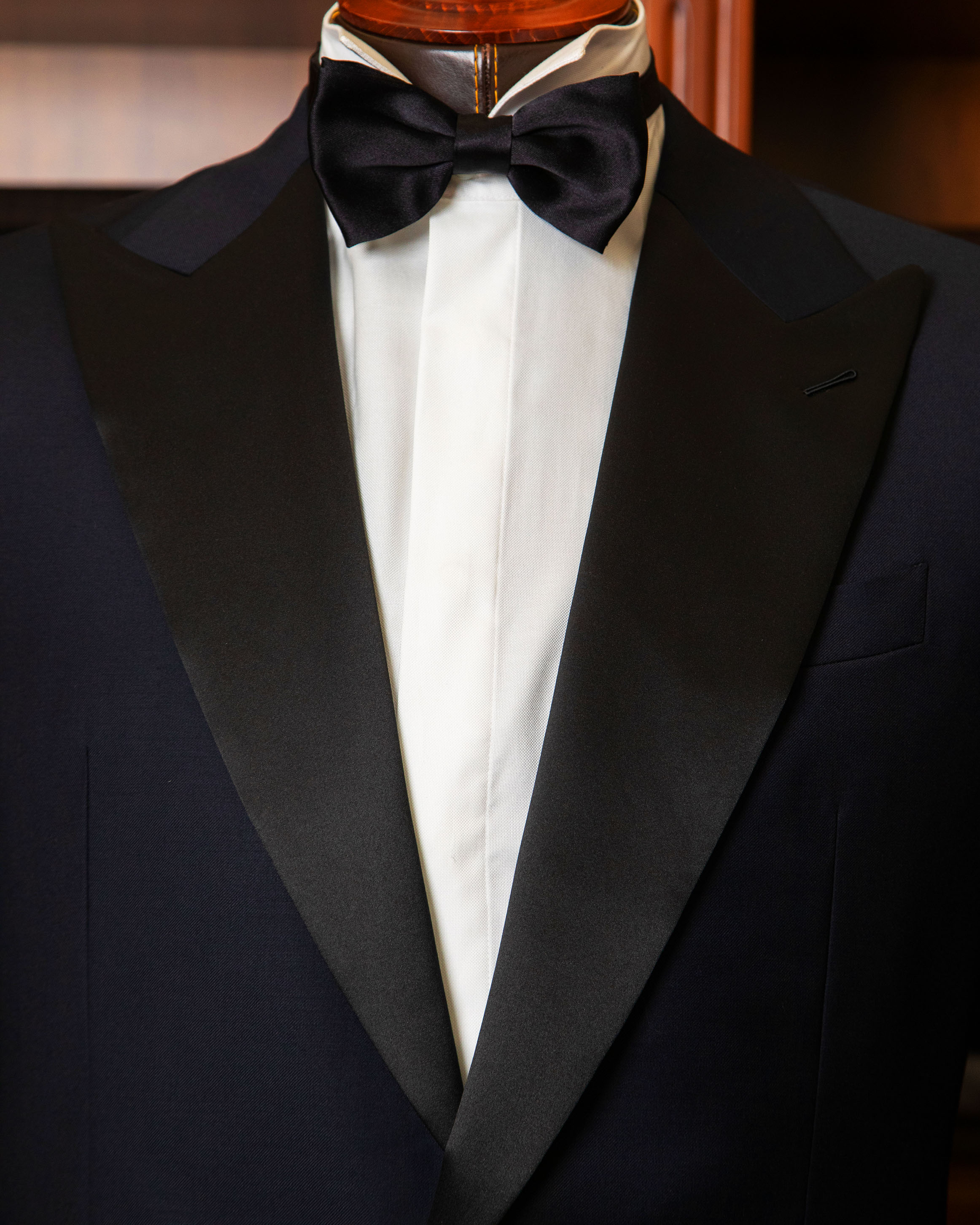 Midnight Blue Tuxedo with Black Satin