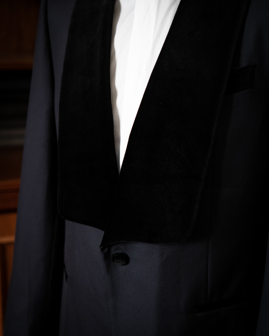 Caravaggio Black Matte Tuxedo with Velvet