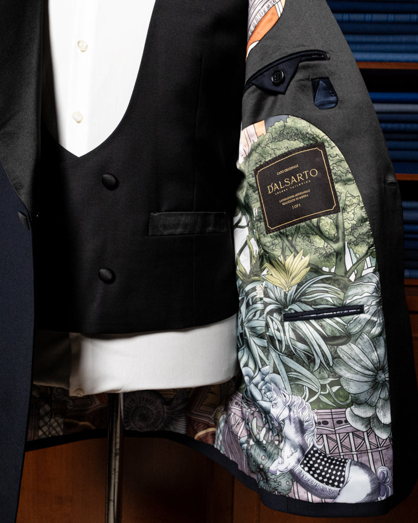 Donatello Black Shiny Tuxedo with Vest