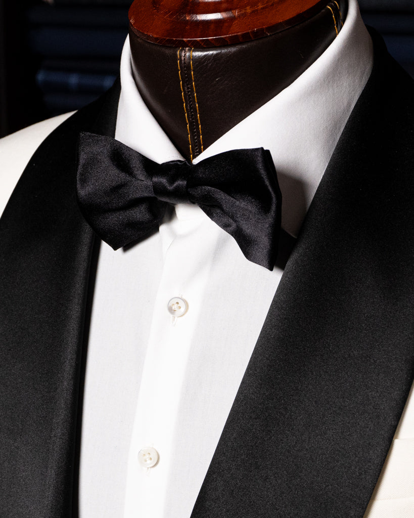 Donatello White Tuxedo with Black Satin