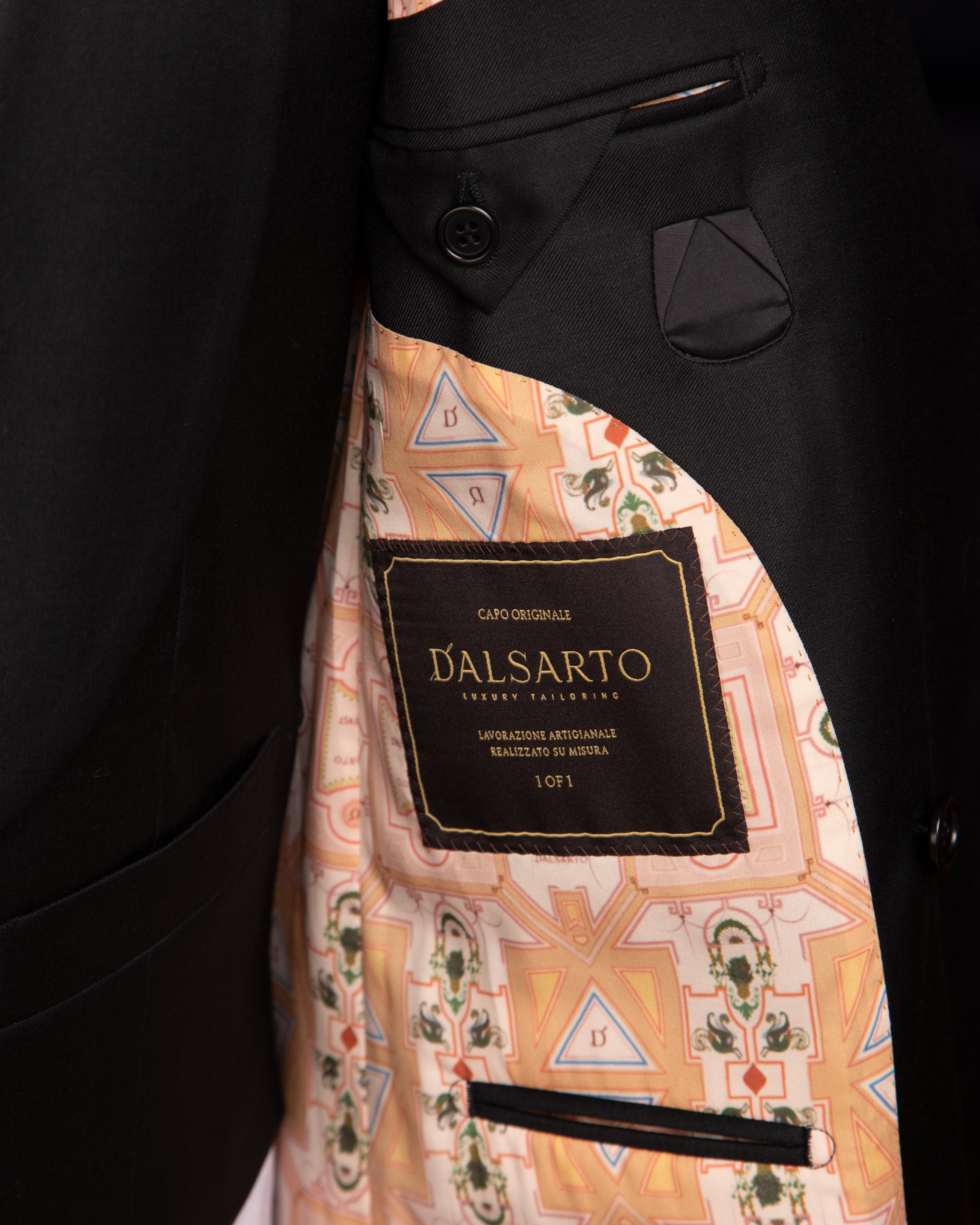 Donatello Black Double Breasted Tuxedo with Vest