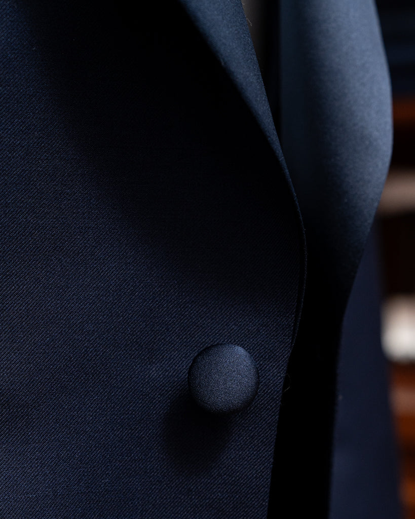 Smoking Michelangelo Blu Navy con Raso