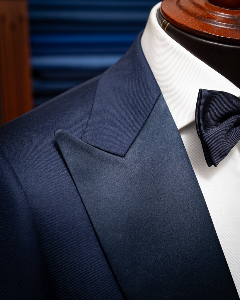 Smoking Michelangelo Blu Navy con Raso