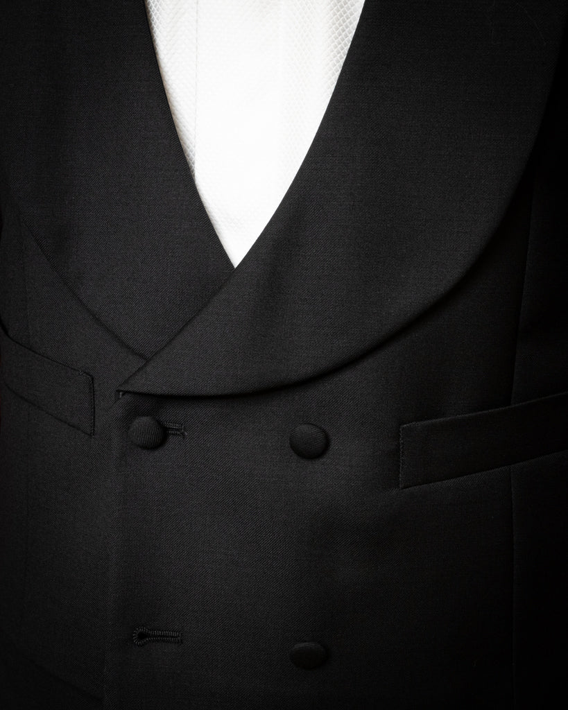 Michelangelo Midnight Blue Tuxedo with Black Satin