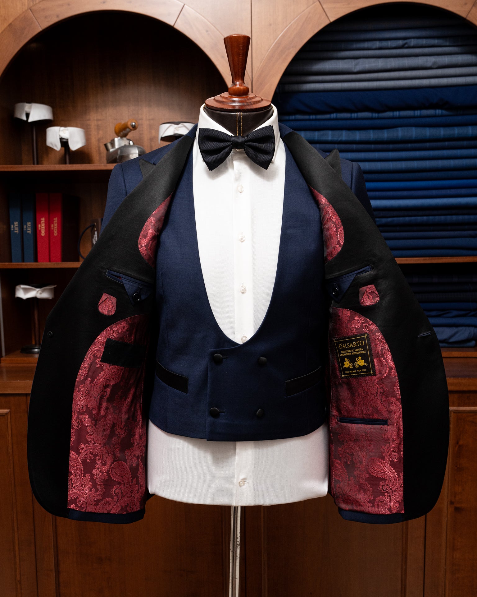 Smoking Michelangelo Open Blue con Raso Nero