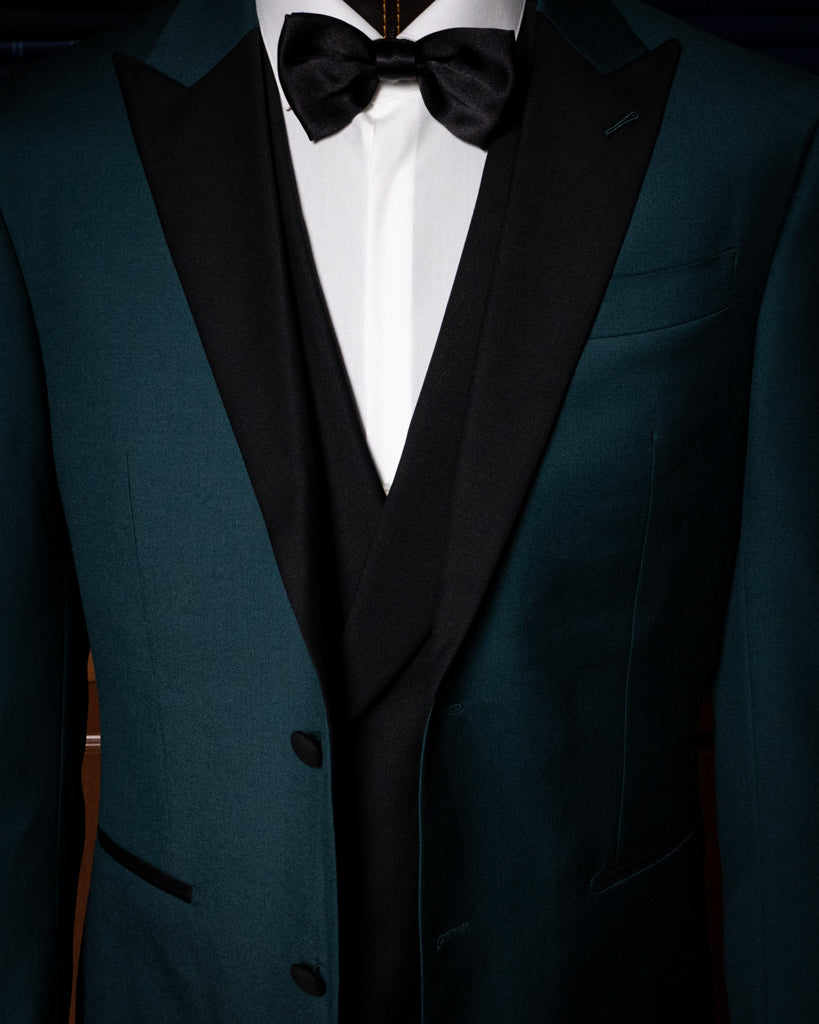 Smoking Verde Petrolio con Gilet Nero