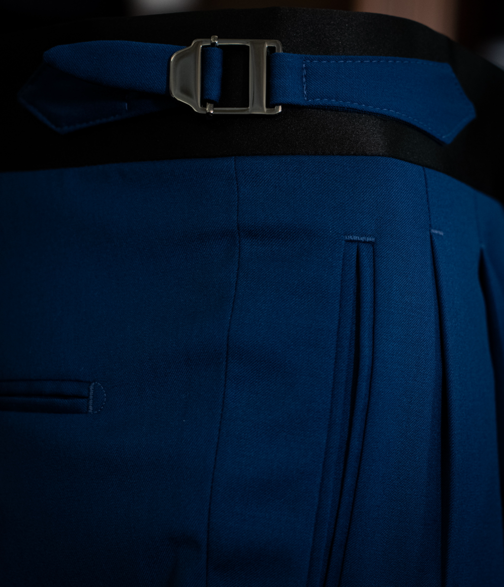 Smoking Donatello Blu con Raso Nero