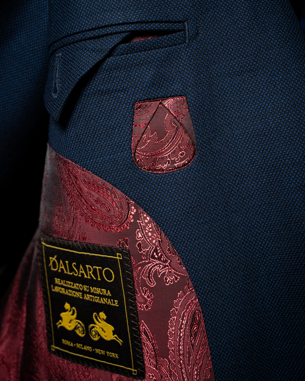 Abito Bernini Tre Pezzi Occhio di Pernice Blu Navy
