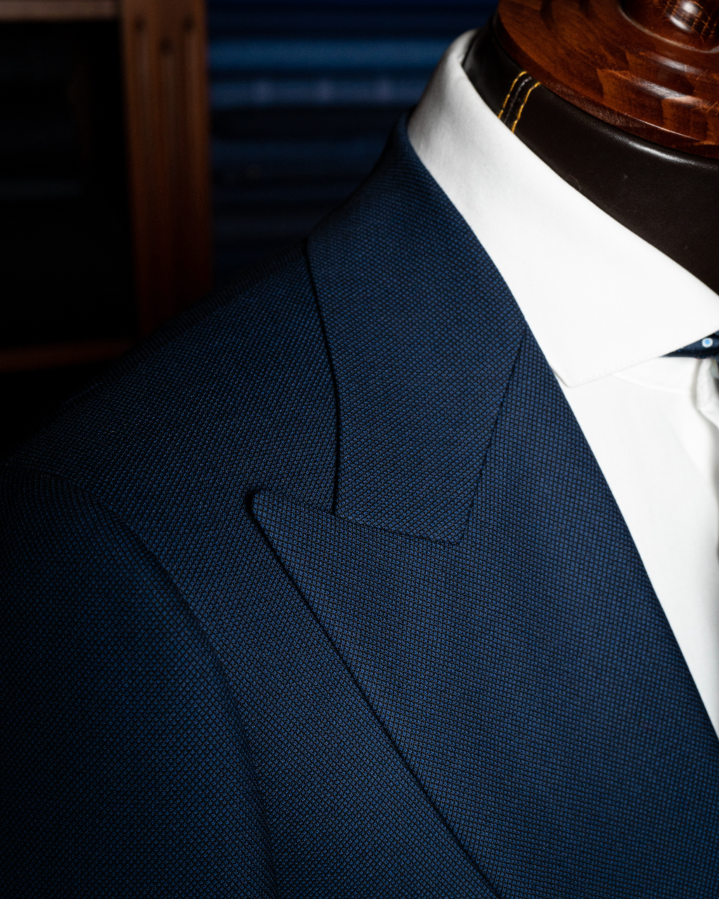 Abito Bernini Tre Pezzi Occhio di Pernice Blu Navy