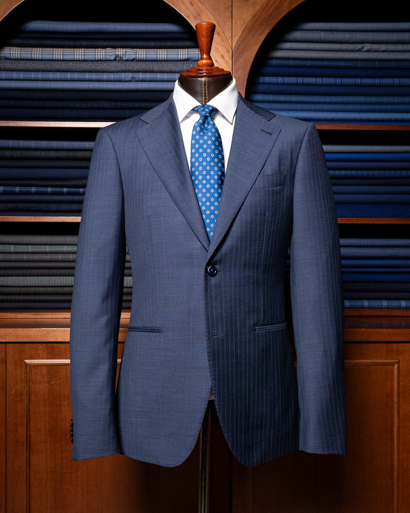 Abito Giotto Gessato Blu Navy