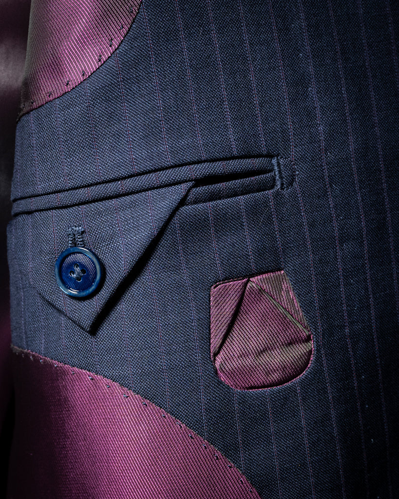 Abito Giotto Gessato Blu Navy