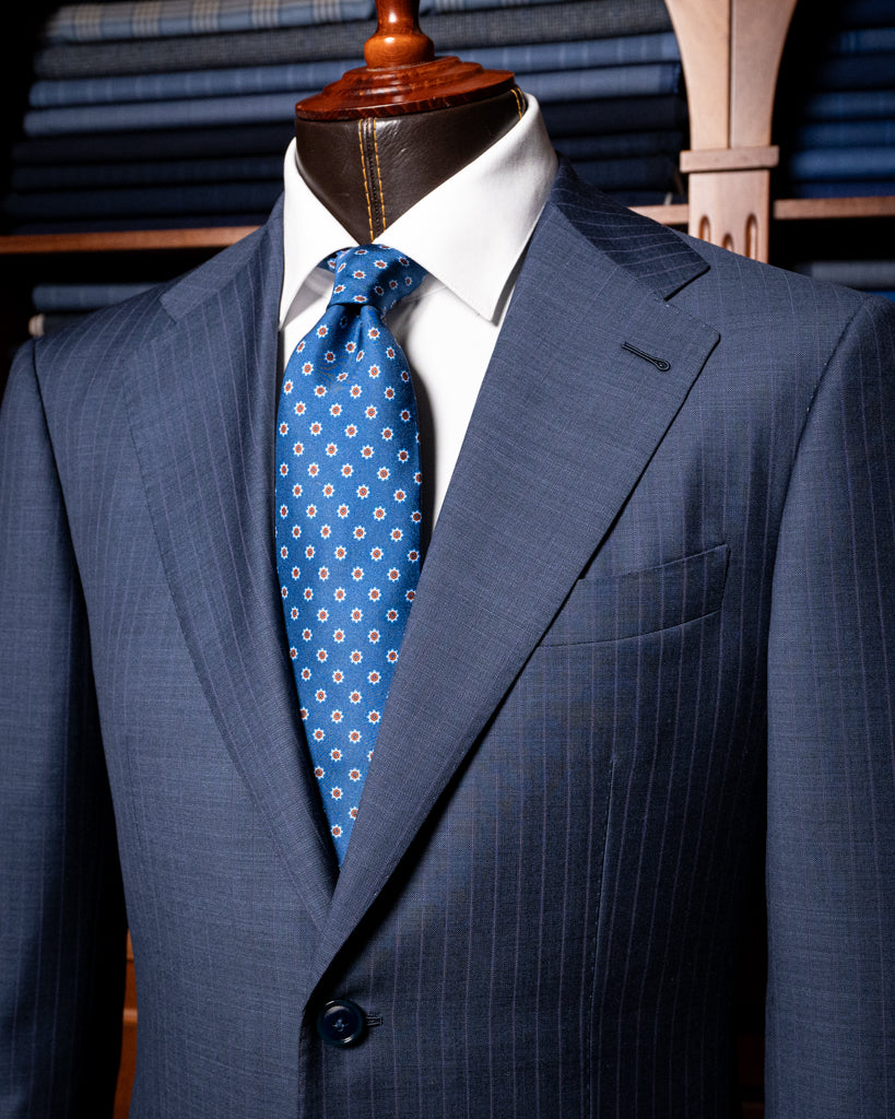 Abito Giotto Gessato Blu Navy