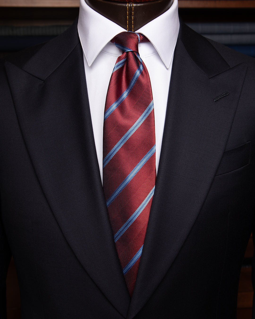 Hugo Boss Cravatta Uomo Rossa Geometrica Seta Business