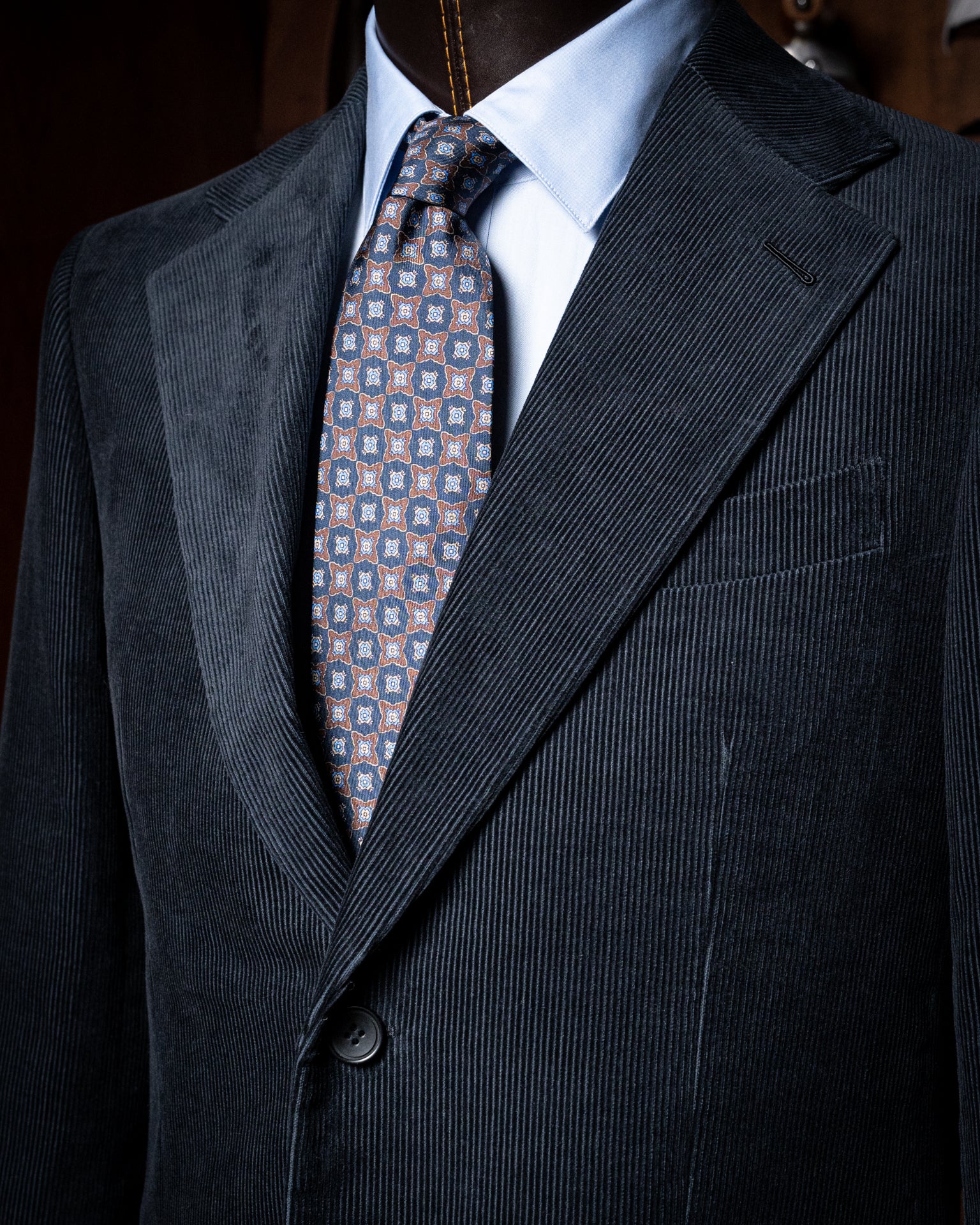 Giacca Giotto Velluto Blu a Coste