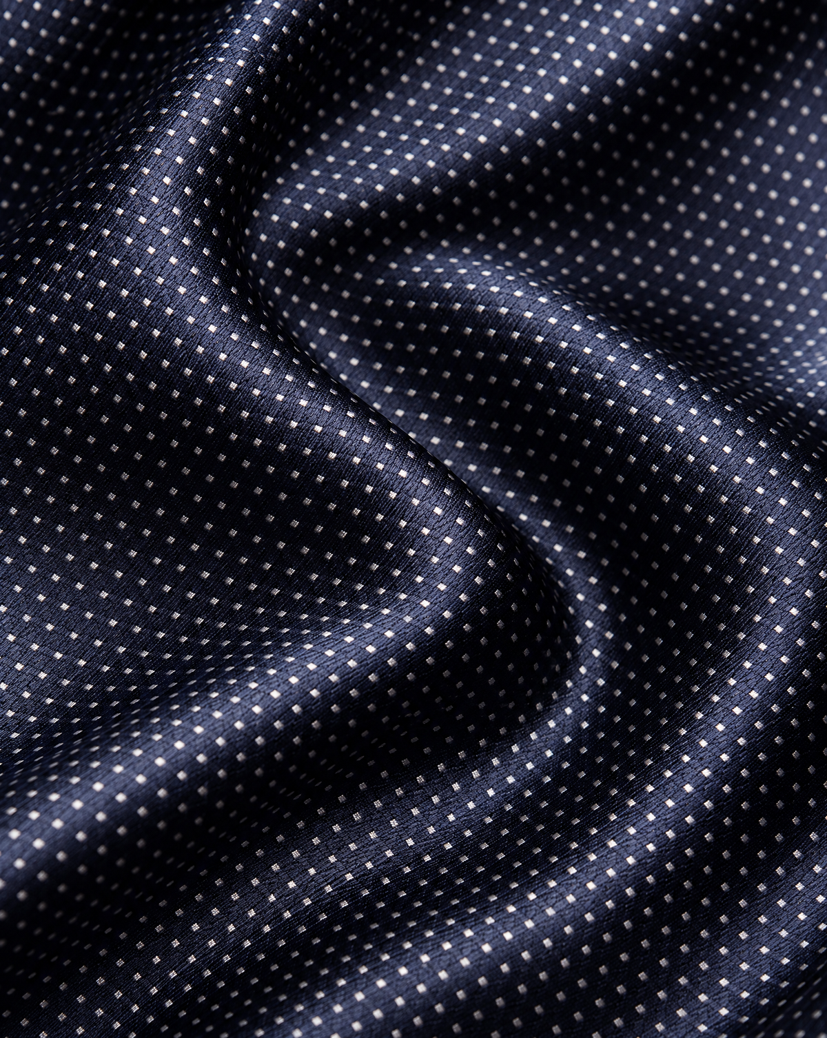 Midnight Blue Tie with White Microdots