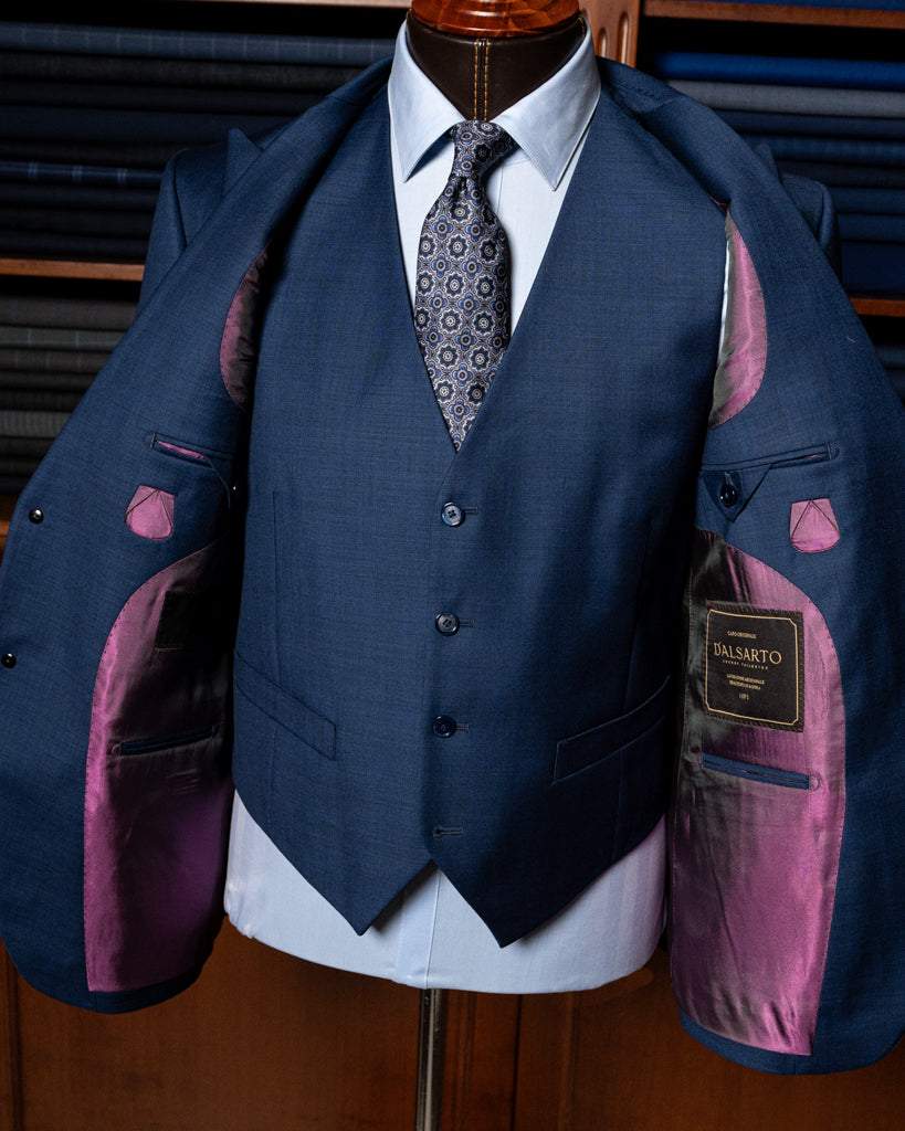 Bernini Navy Blue Suit with Vest