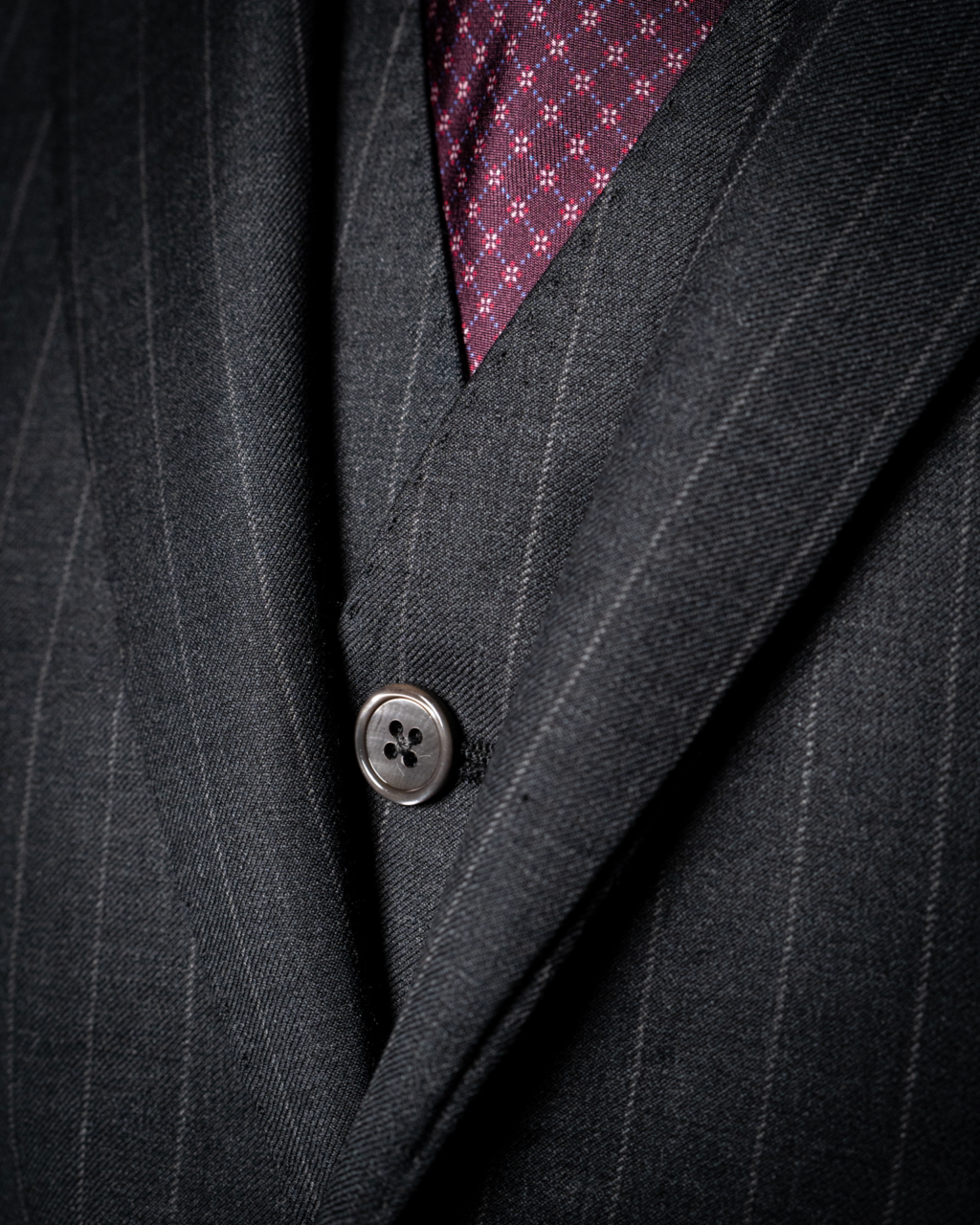 Single-Breasted Gray Pinstripe Waistcoat