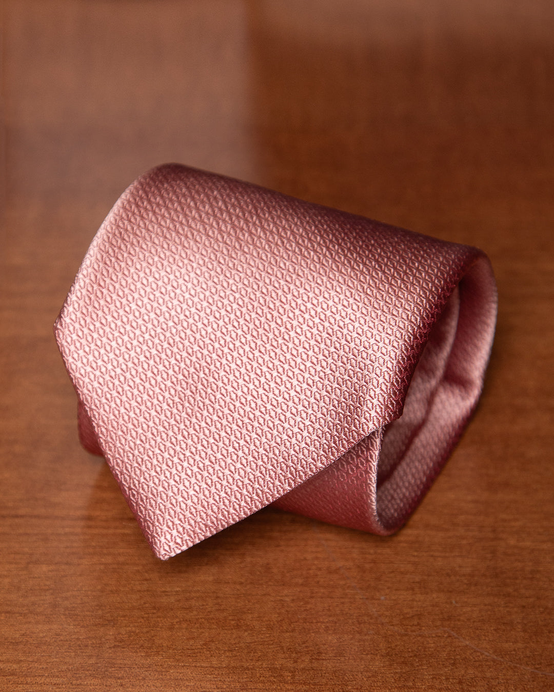 Cravatta Micro-Jacquard Rosa Antico