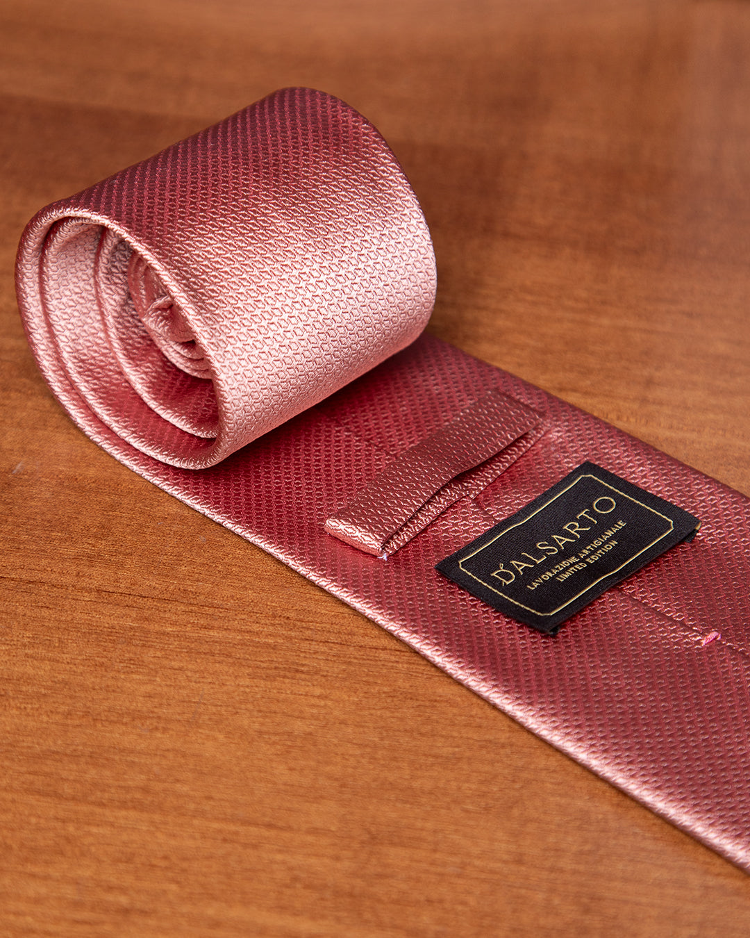 Cravatta Micro-Jacquard Rosa Antico