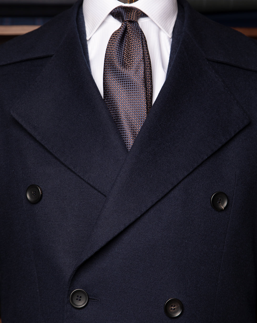 Cappotto Blu Medio Doppiopetto