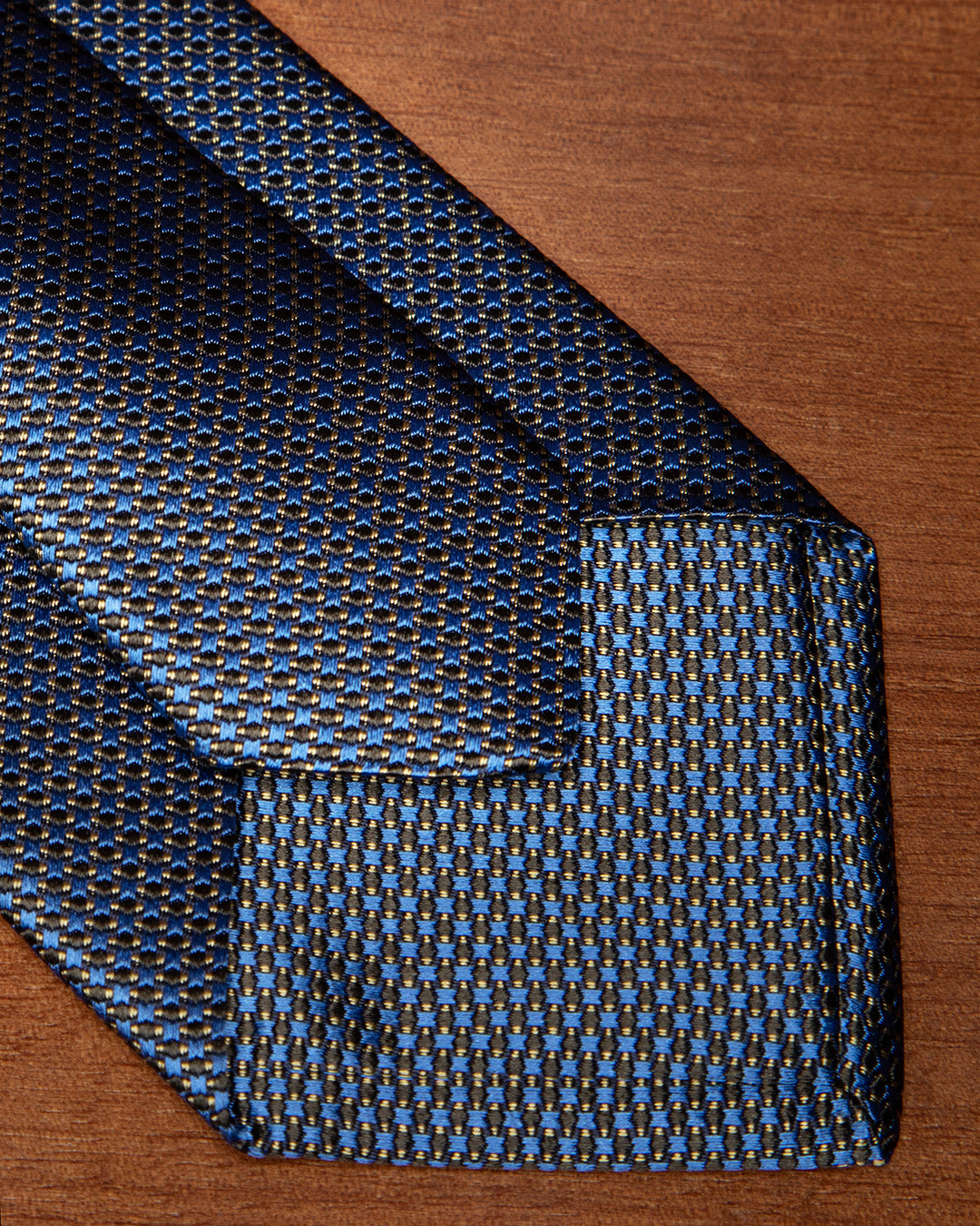 Cravatta Blu Micro-Jacquard Rame