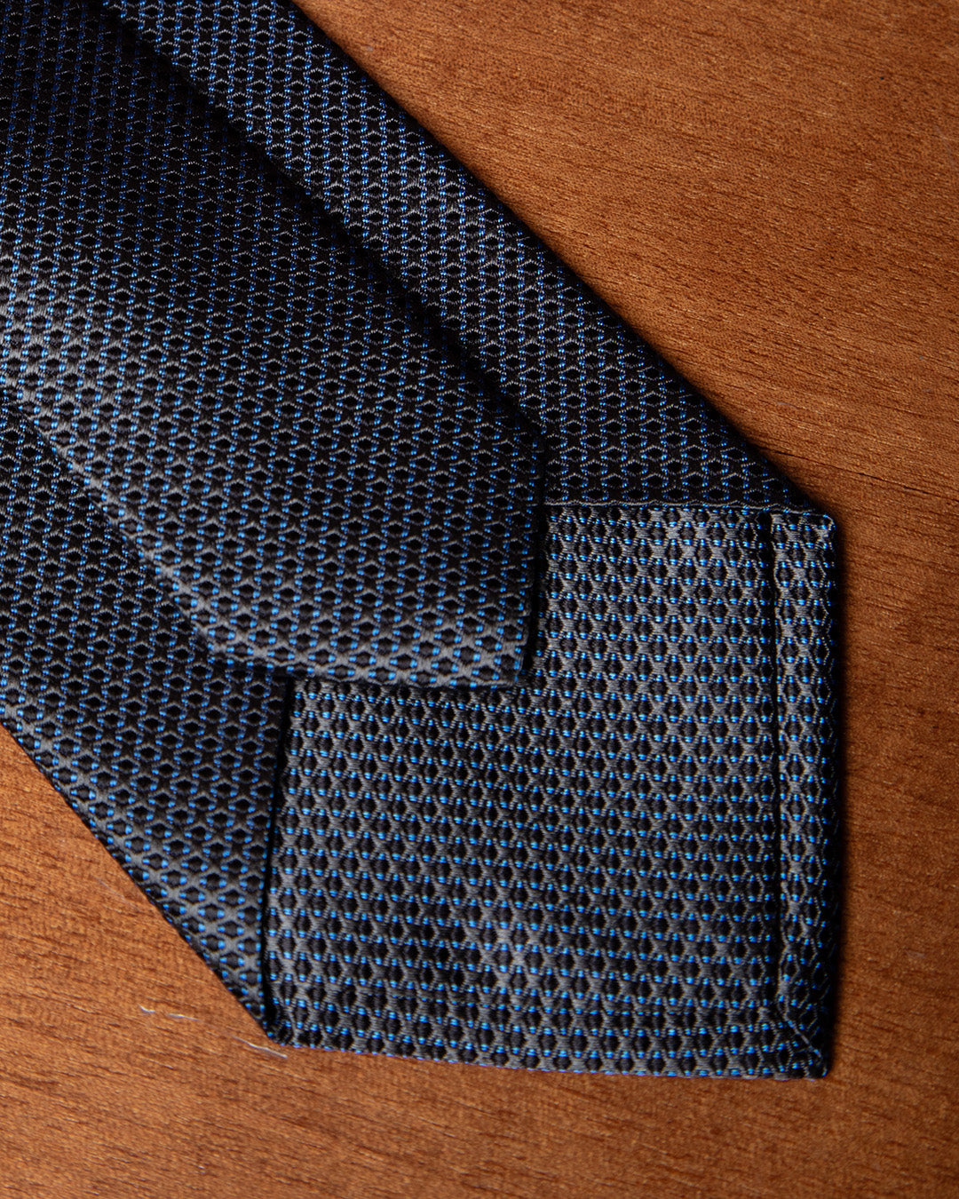 Cravatta Blu Navy con Micro-Jacquard Celeste