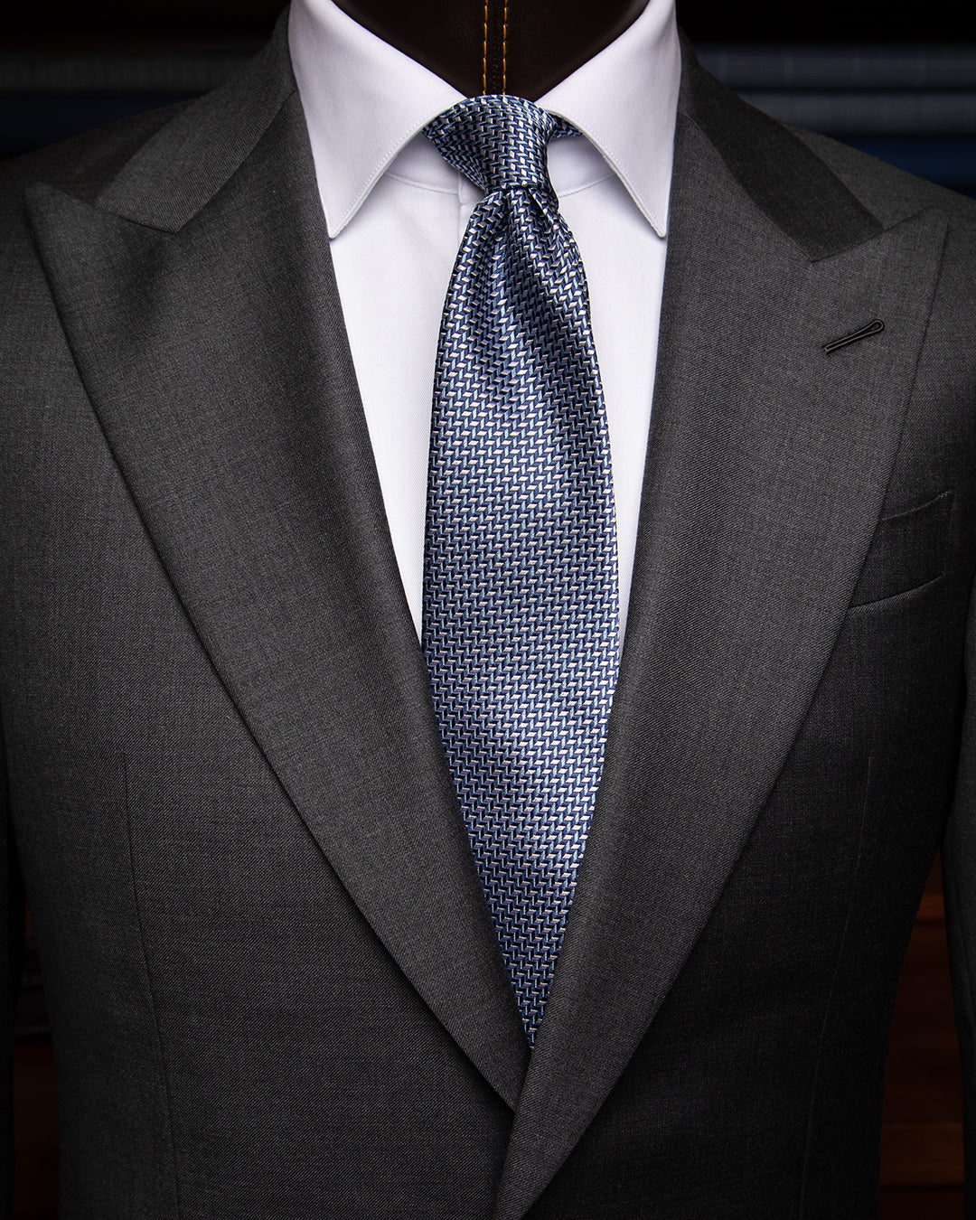 Cravatta Fantasia Bianca, Blu e Celeste